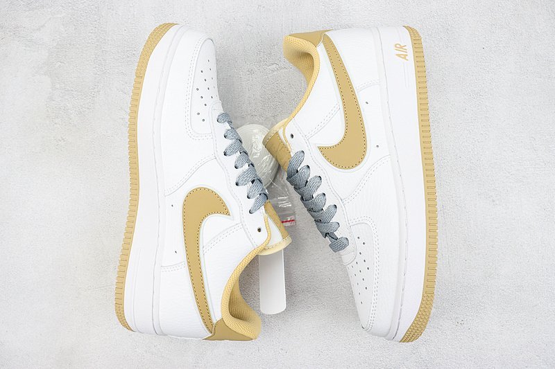 Nike Air Force 1 Low "White/Gold/Silver Grey" фото № 7
