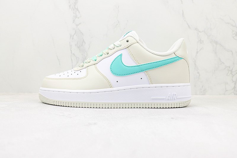 Nike Air Force 1 Low "Mocha Green/White/Blue" фото № 2