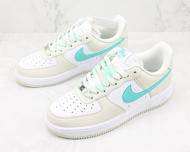 Nike Air Force 1 Low "Mocha Green/White/Blue" фото № 5