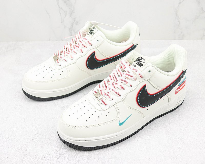 Supeme x Nike Air Force 1 Low "Rice White/Black/Red/Blue" фото № 5