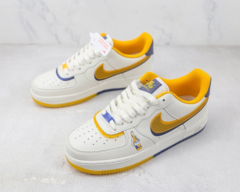 Nike Air Force 1 07 Low "Corona Cream White/Dark Blue/Yellow" фото № 5