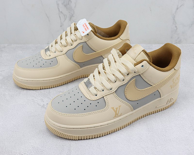 Louis Vuitton x Nike Air Force 1 Low "Beige/Grey/Brown" фото № 5
