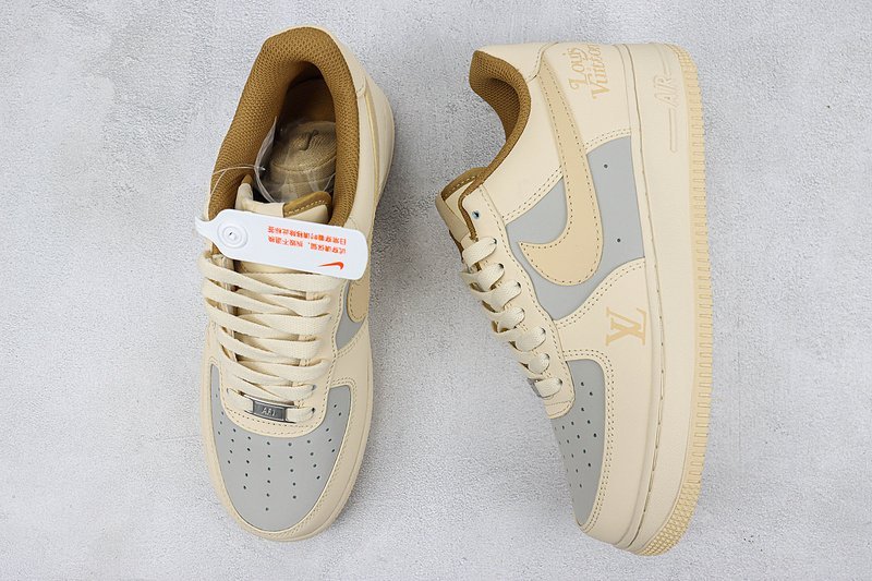 Louis Vuitton x Nike Air Force 1 Low "Beige/Grey/Brown" фото № 7