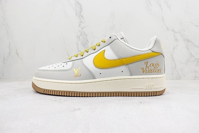 Louis Vuitton x Nike Air Force 1 Low "Grey/Yellow/Beige/Gold" фото № 2