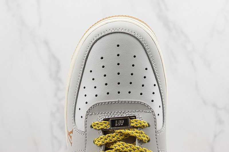 Louis Vuitton x Nike Air Force 1 Low "Grey/Yellow/Beige/Gold" фото № 4