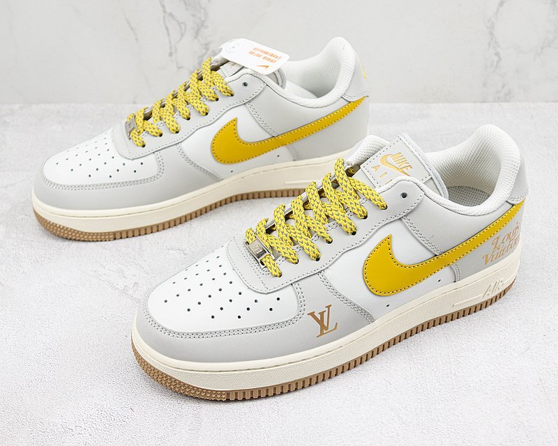 Louis Vuitton x Nike Air Force 1 Low "Grey/Yellow/Beige/Gold" фото № 5