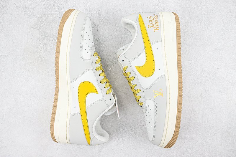Louis Vuitton x Nike Air Force 1 Low "Grey/Yellow/Beige/Gold" фото № 6