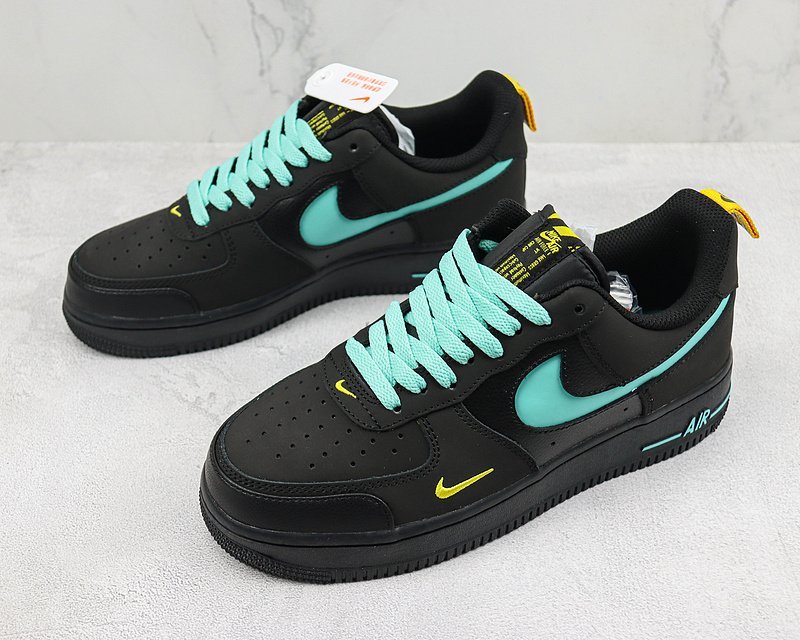 Tiffany & Co. x Nike Air Force 1 Low "Black/Tiffany Blue/Neon Green Swoosh" фото № 5