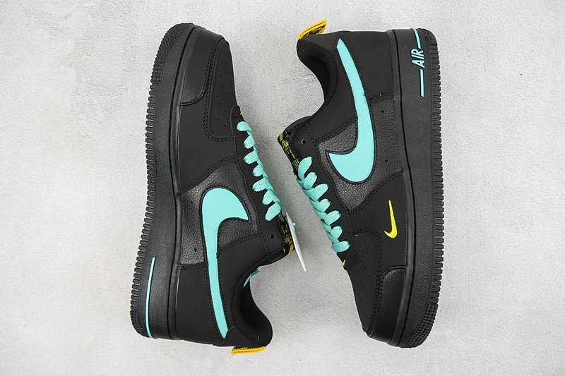 Tiffany & Co. x Nike Air Force 1 Low "Black/Tiffany Blue/Neon Green Swoosh" фото № 6