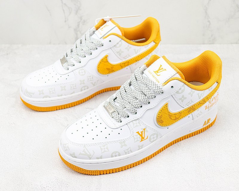 Louis Vuitton x Nike Air Force 1 Low "Yellow/White/Sliver" фото № 5