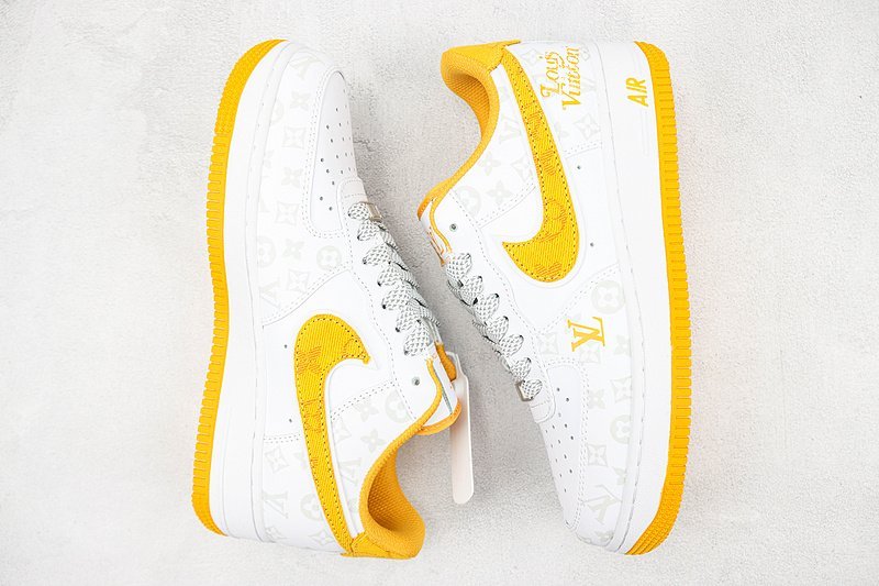 Louis Vuitton x Nike Air Force 1 Low "Yellow/White/Sliver" фото № 7