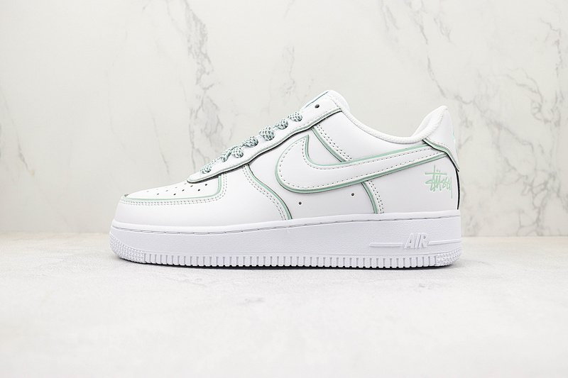 Stussy x Nike Air Force 1 Low "White/Light Blue" фото № 2