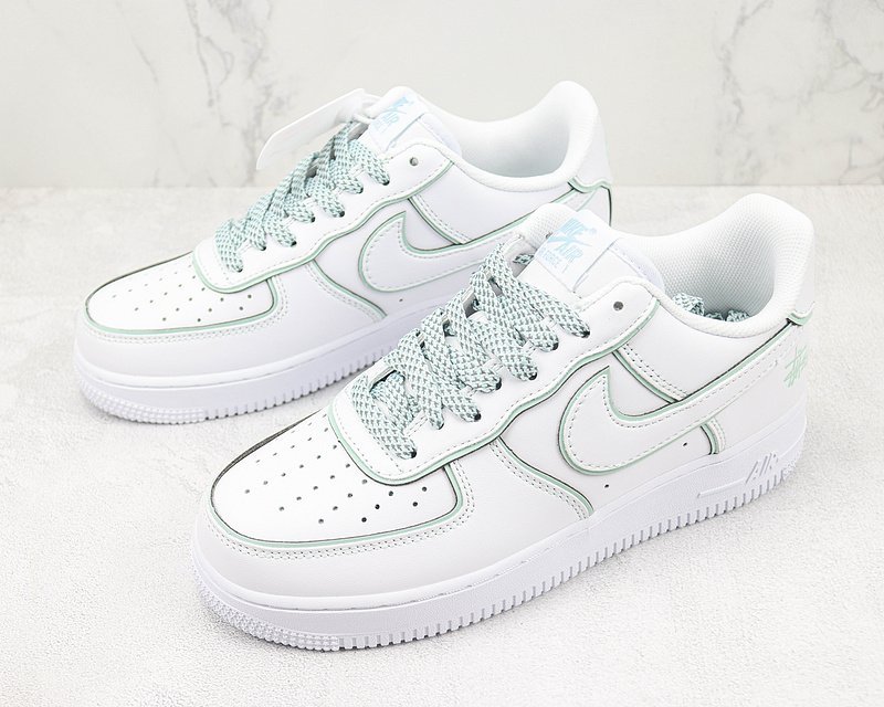 Stussy x Nike Air Force 1 Low "White/Light Blue" фото № 5