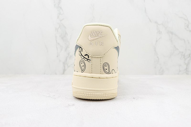 Nike Air Force 1 Low "Beige/Black/Red and Grey Swoosh" фото № 9