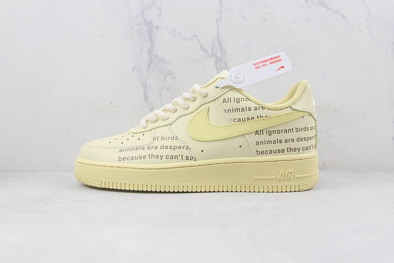 Nike Air Force 1 Low "Light Yellow Printed" фото № 2