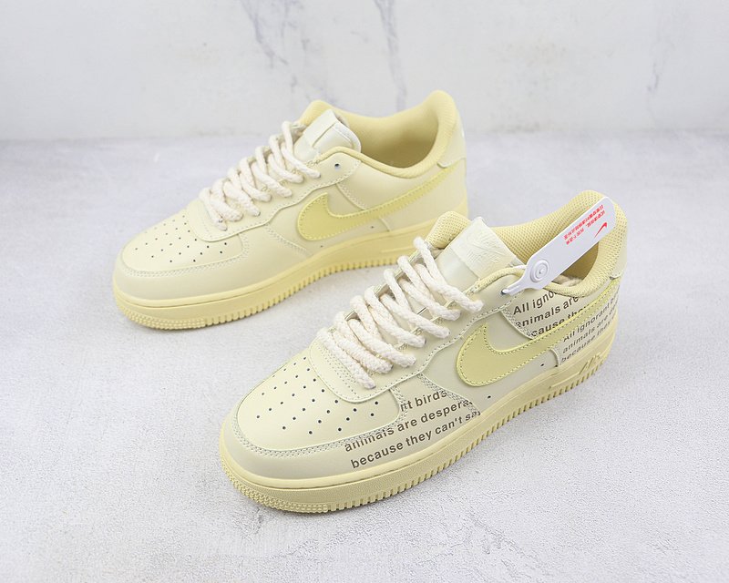 Nike Air Force 1 Low "Light Yellow Printed" фото № 5