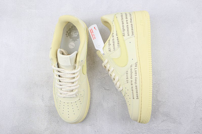 Nike Air Force 1 Low "Light Yellow Printed" фото № 6