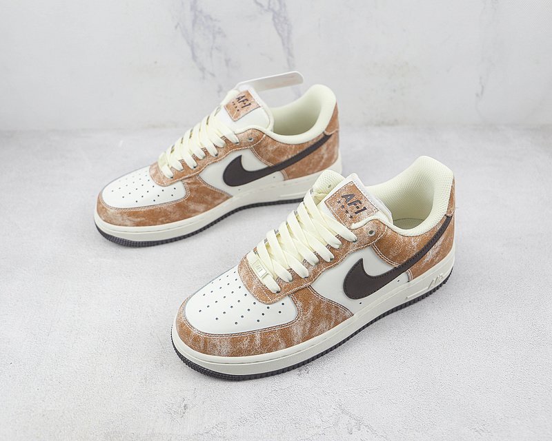 Nike Air Force 1 Low "Brown Leather/White/Black" фото № 5