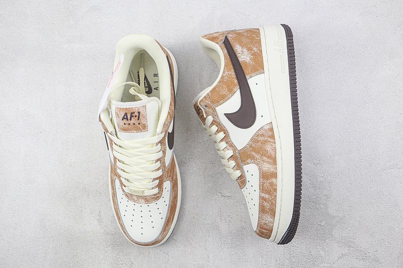 Nike Air Force 1 Low "Brown Leather/White/Black" фото № 6