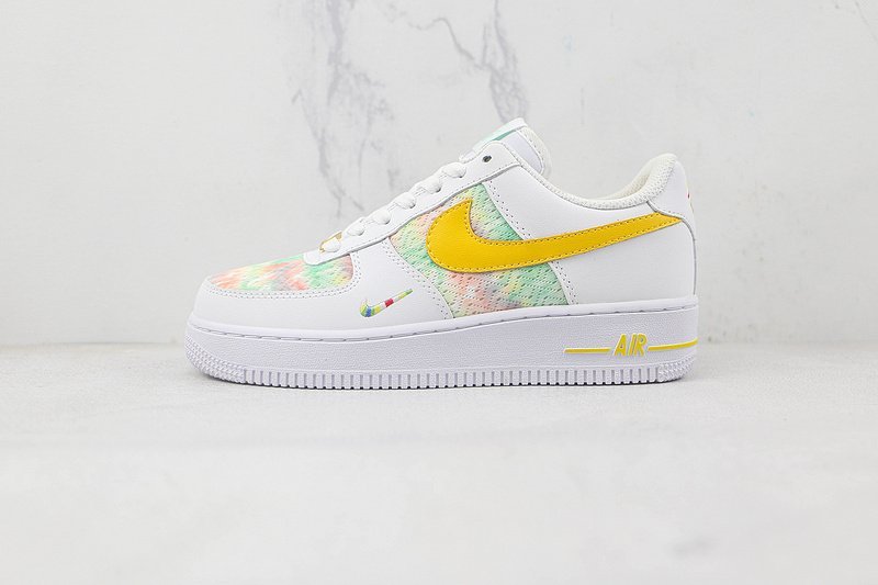 Nike Air Force 1 Low "White/Green/Yellow/Multi-Color Mini-Swoosh" фото № 2