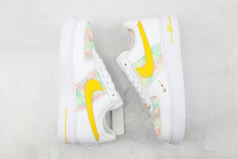 Nike Air Force 1 Low "White/Green/Yellow/Multi-Color Mini-Swoosh" фото № 7