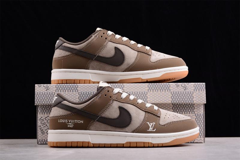 Off White x Louis Vuitton x Nike SB Dunk Low "Brown Gum" фото № 7