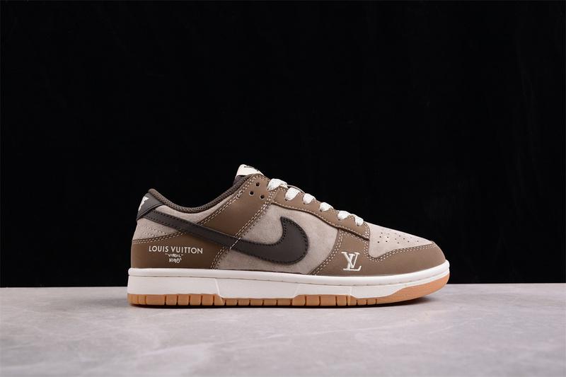 Off White x Louis Vuitton x Nike SB Dunk Low "Brown Gum" фото № 8