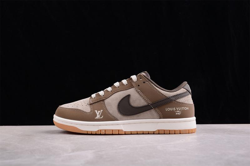 Off White x Louis Vuitton x Nike SB Dunk Low "Brown Gum" фото № 5
