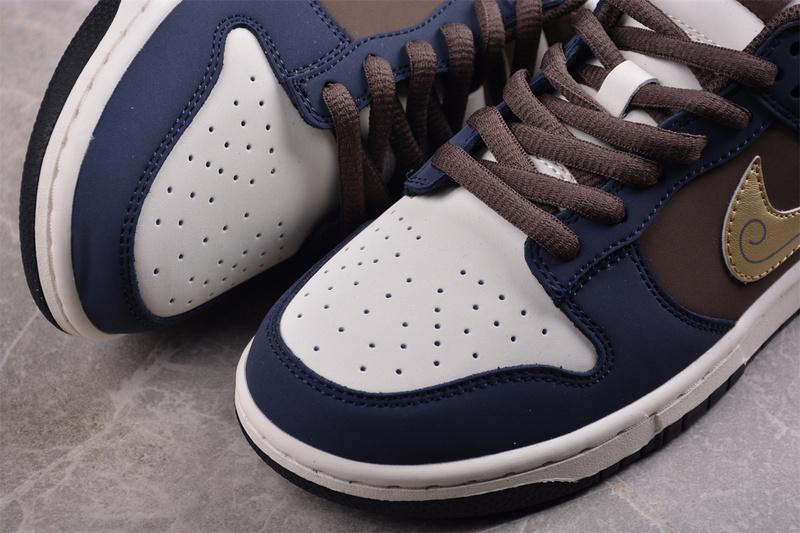 Nike Dunk Low "Navy Blue/Brown/Gold" фото № 4