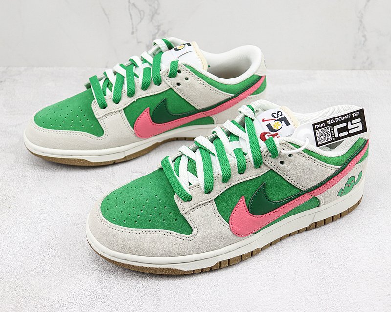 Nike SB Dunk Low 85 "White/Pink/Green" фото № 5