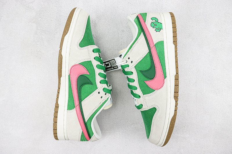 Nike SB Dunk Low 85 "White/Pink/Green" фото № 7