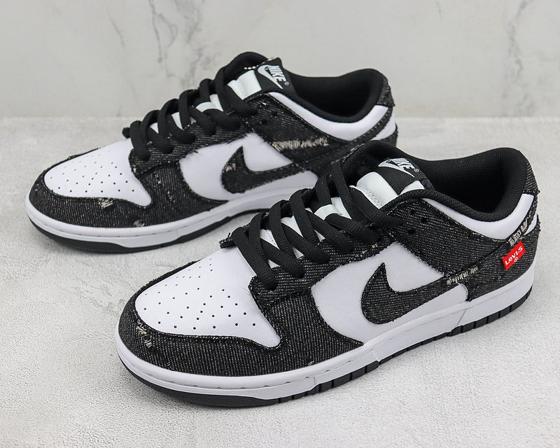 Levis x Nike SB Dunk Low "Black/White" фото № 5