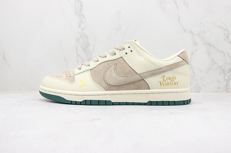 Louis Vuitton x Nike Dunk Low "Ivory/Green/Beige" фото № 2
