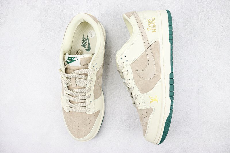 Louis Vuitton x Nike Dunk Low "Ivory/Green/Beige" фото № 7