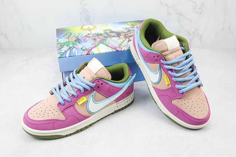 Saint Seiya x Nike Dunk Low "Lilac/Pink/Blue" фото № 7