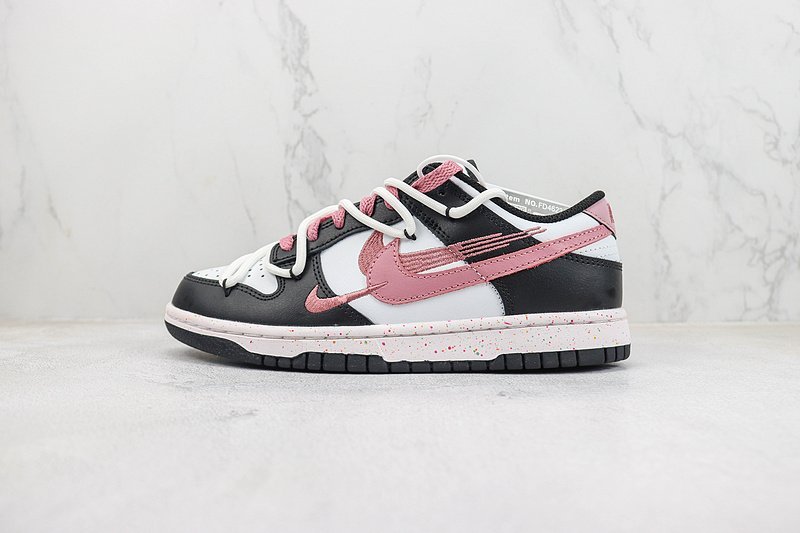 Nike Dunk Low "Black/Pink/Multiple Swooshes" фото № 2
