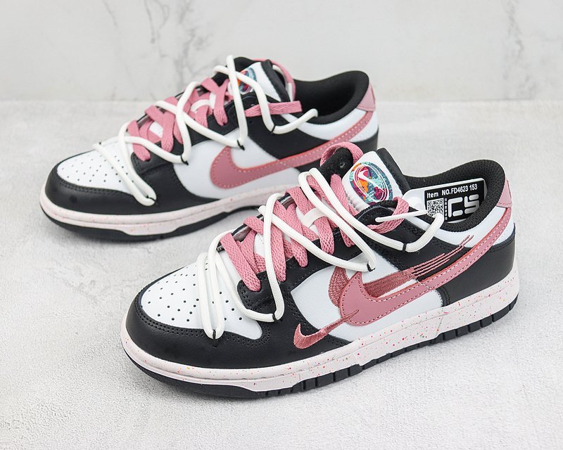 Nike Dunk Low "Black/Pink/Multiple Swooshes" фото № 5