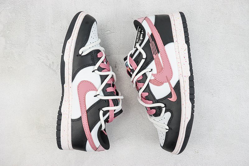 Nike Dunk Low "Black/Pink/Multiple Swooshes" фото № 7