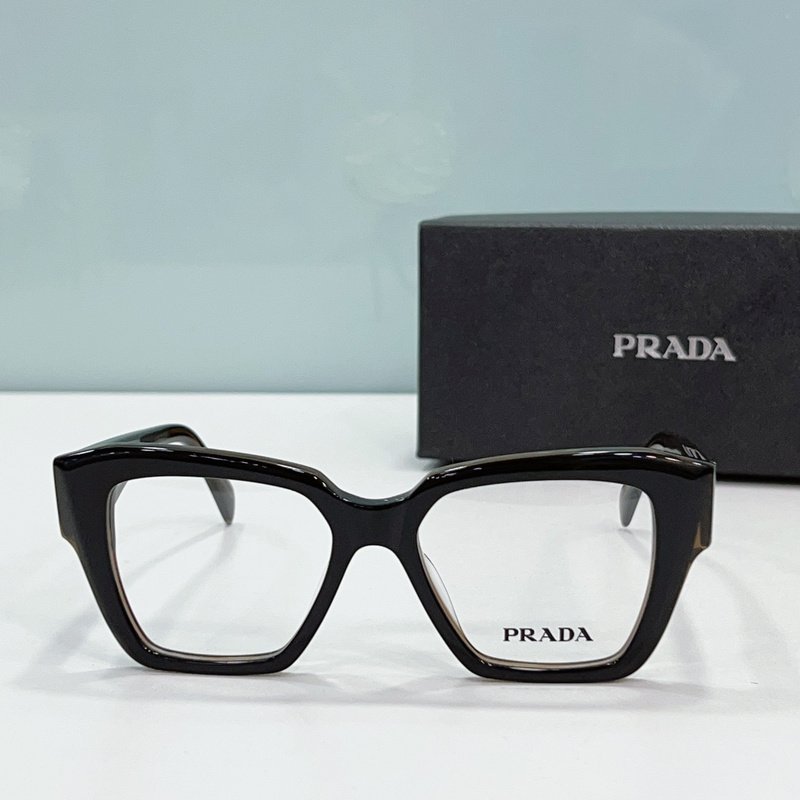Оправа для очков Prada Square Frame With Logo Inside Triangle "Brown" фото № 2