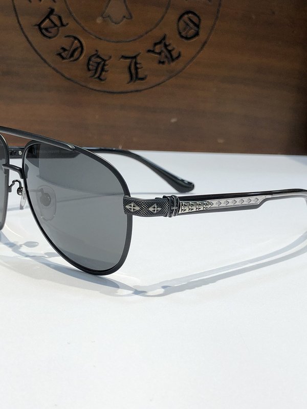 Солнцезащитные очки Chrome Hearts Temples Decorated By Patterns Aviator Form "Black" фото № 2