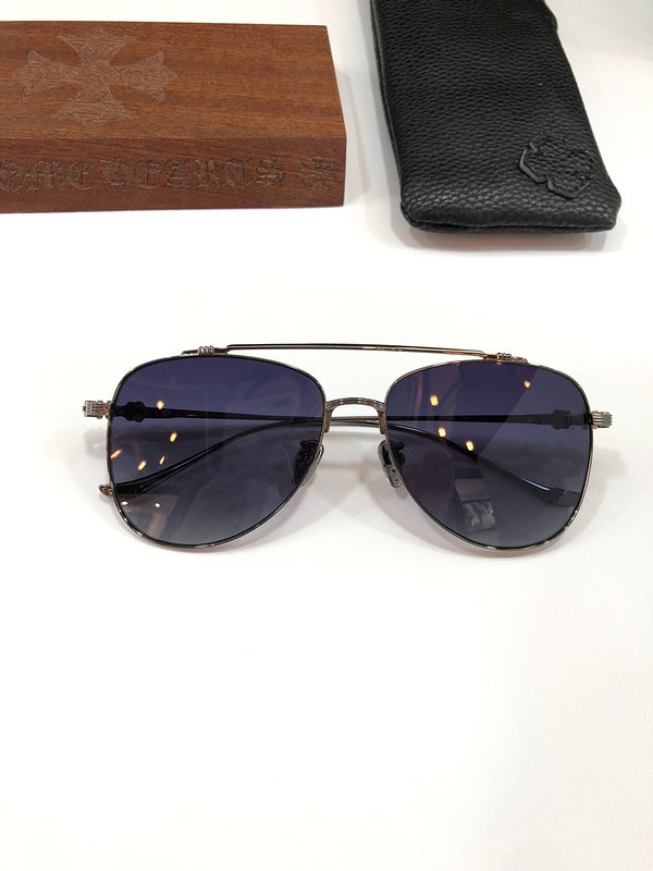 Солнцезащитные очки Chrome Hearts Thin Temples With Ornament "Blue/Silver" фото № 2