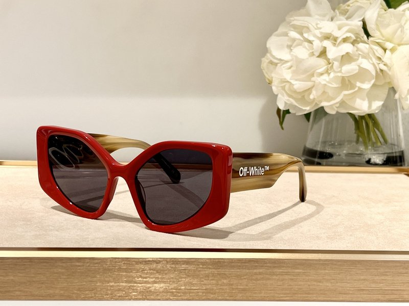 Солнцезащитные очки Off White Colorful Frames And Wide Temples With Logo Name "Red" фото № 2