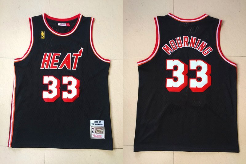 Баскетбольная Джерси NBA Miami Heat №33 Alonzo Mourning "Black" фото № 3