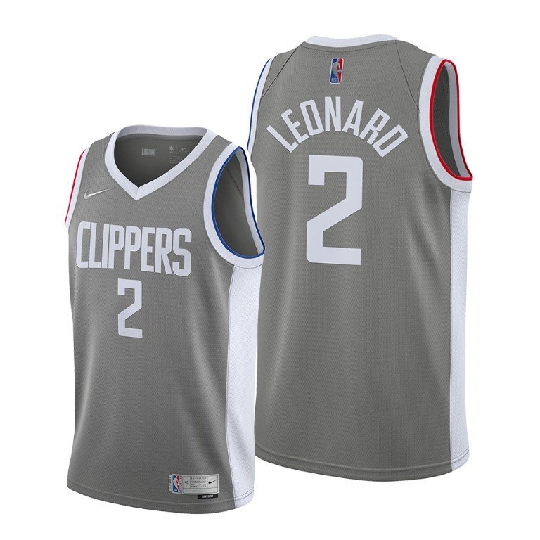 Баскетбольная Джерси Nike Los Angeles Clippers 21 №2 Kawhi Leonard "Gray" фото № 2
