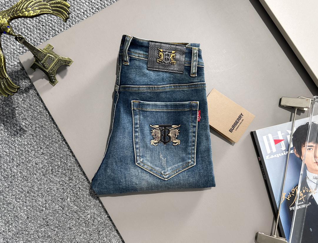Джинсы Burberry Backside Print On Pocket BT Two Horses "Blue" фото № 2
