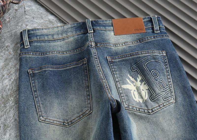Джинсы Christian Dior White Insect Dior "Blue" фото № 8