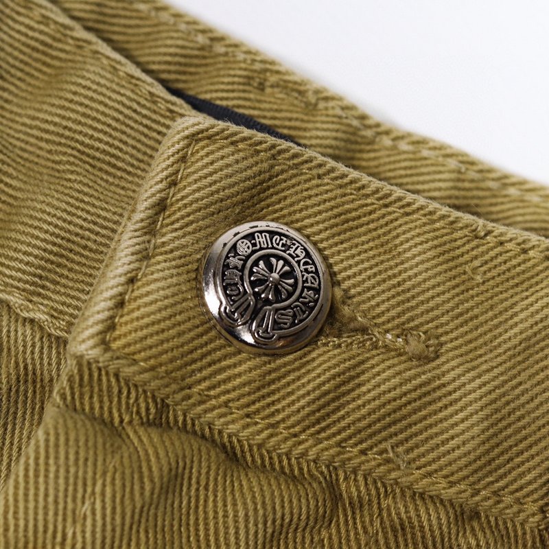 Джинсы Chrome Hearts Black Cross "Brown/Yellow" фото № 4