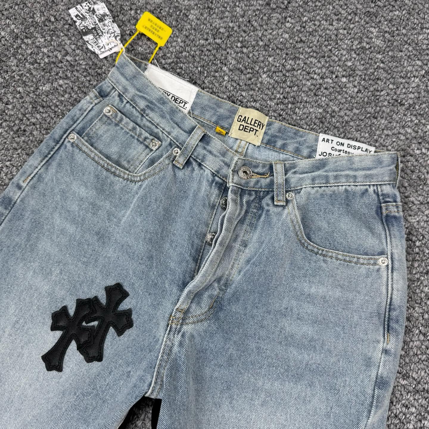 Джинсы Gallery Dept x Chrome Hearts Black Cross "Blue Denim" фото № 3