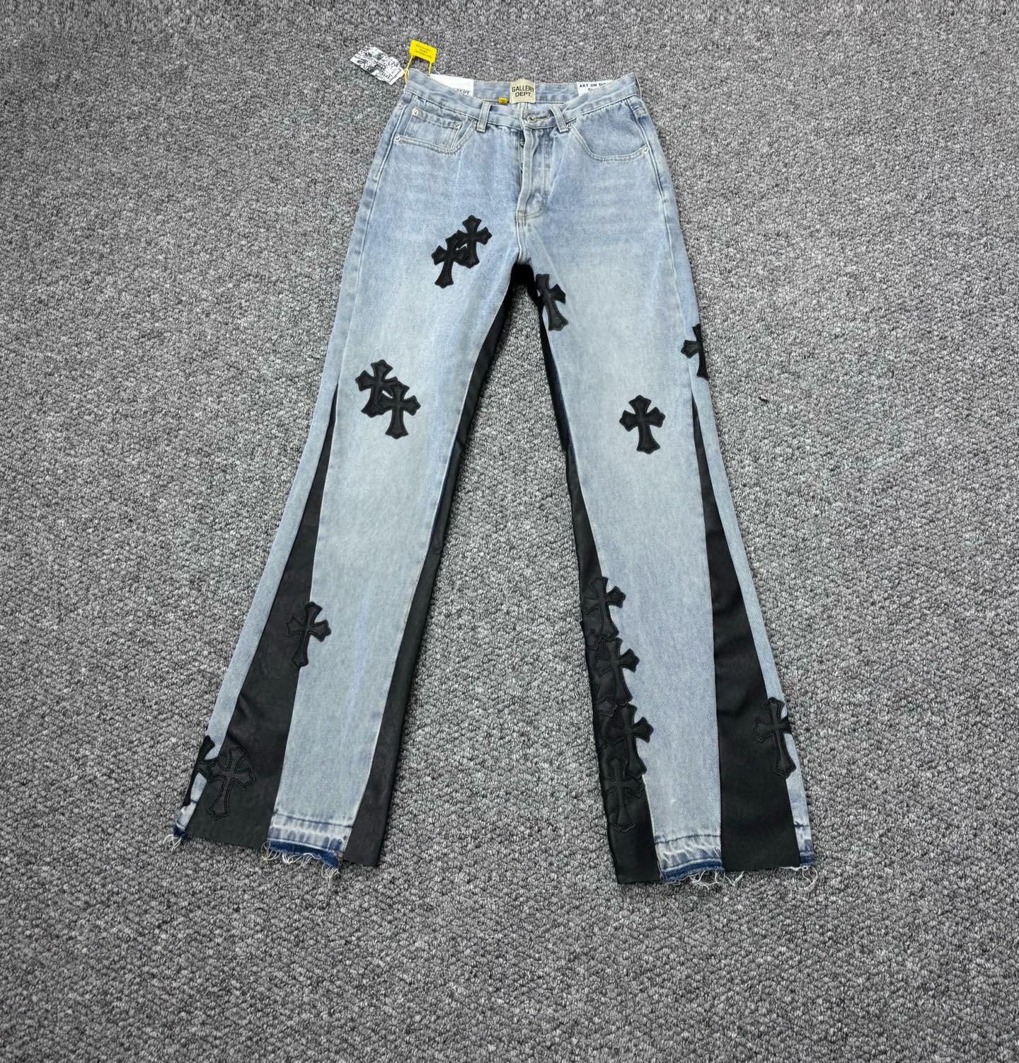 Джинсы Gallery Dept x Chrome Hearts Black Cross "Blue Denim" фото № 2