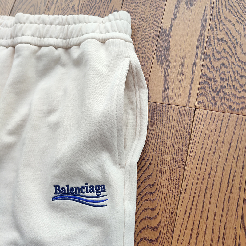 Штаны Balenciaga Logo With Three Waves "White" фото № 8